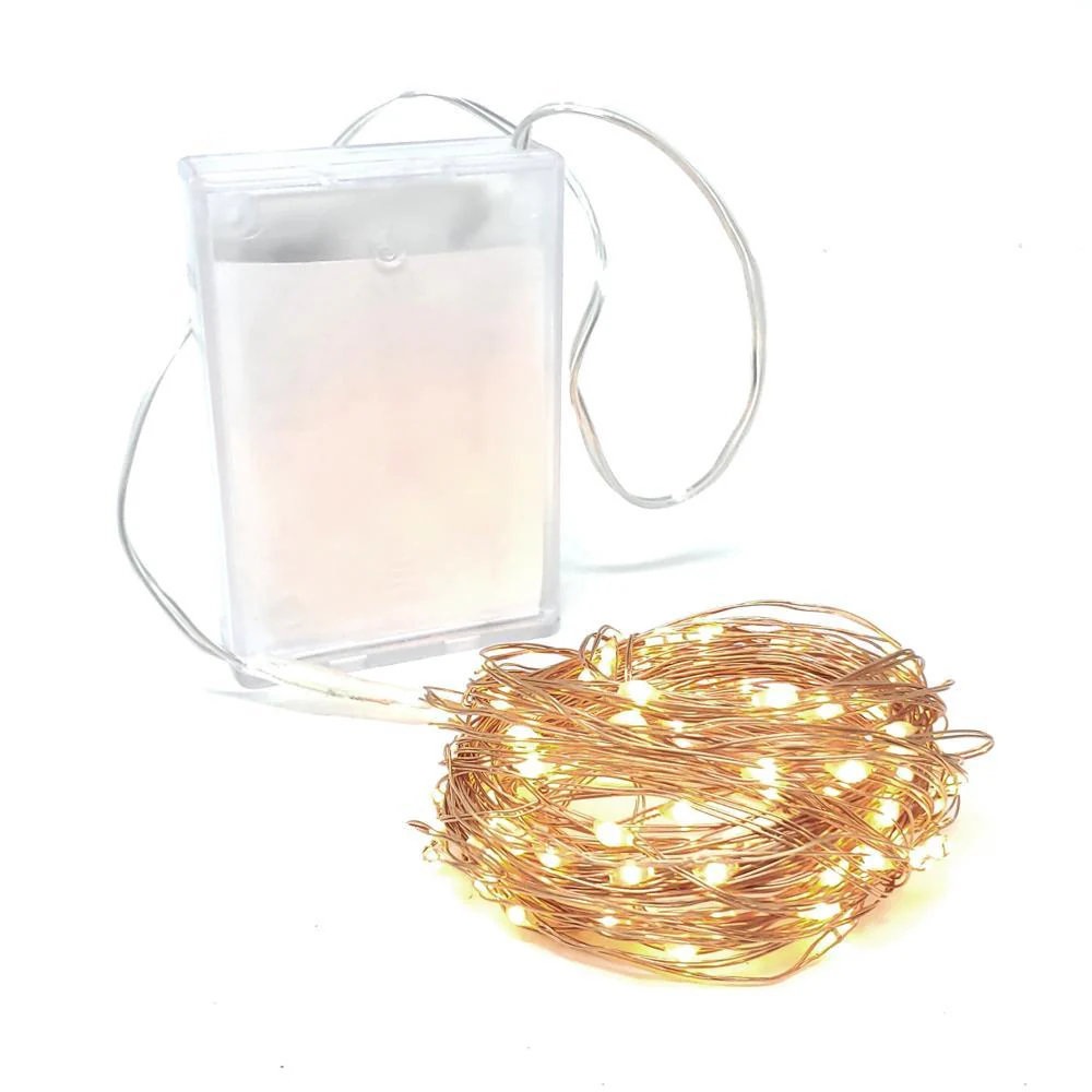 100 LED Thin Copper Wire Battery Operated String Lights, 32-Feet - Image 2