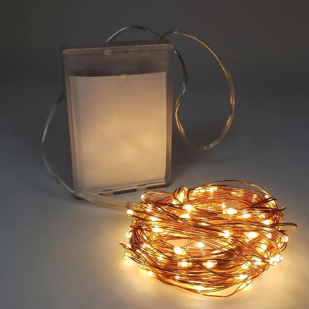 100 LED Thin Copper Wire Battery Operated String Lights, 32-Feet - Image 3