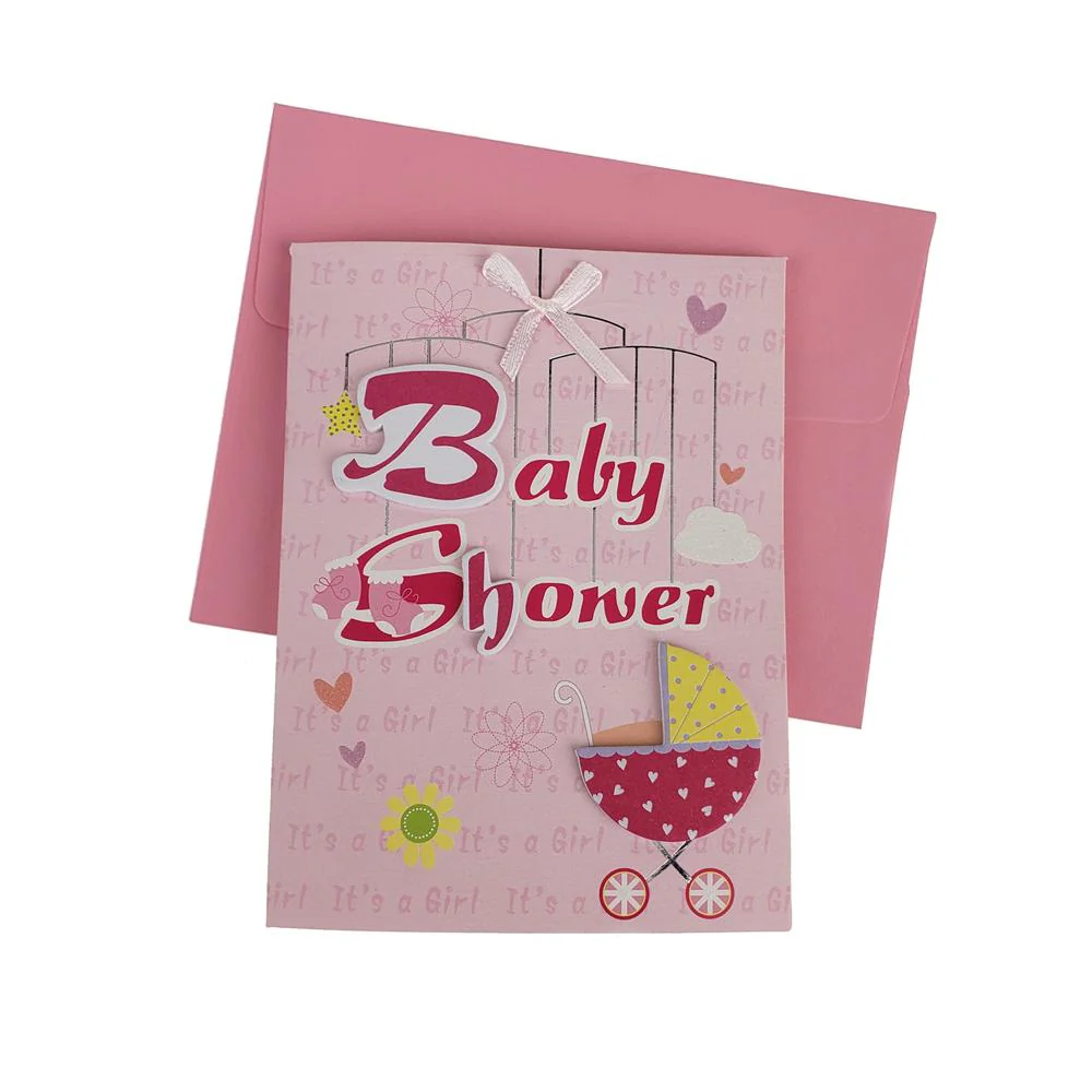 3D Baby Shower Carriage Invitations, 4-Inch, 10-Piece - Image 4