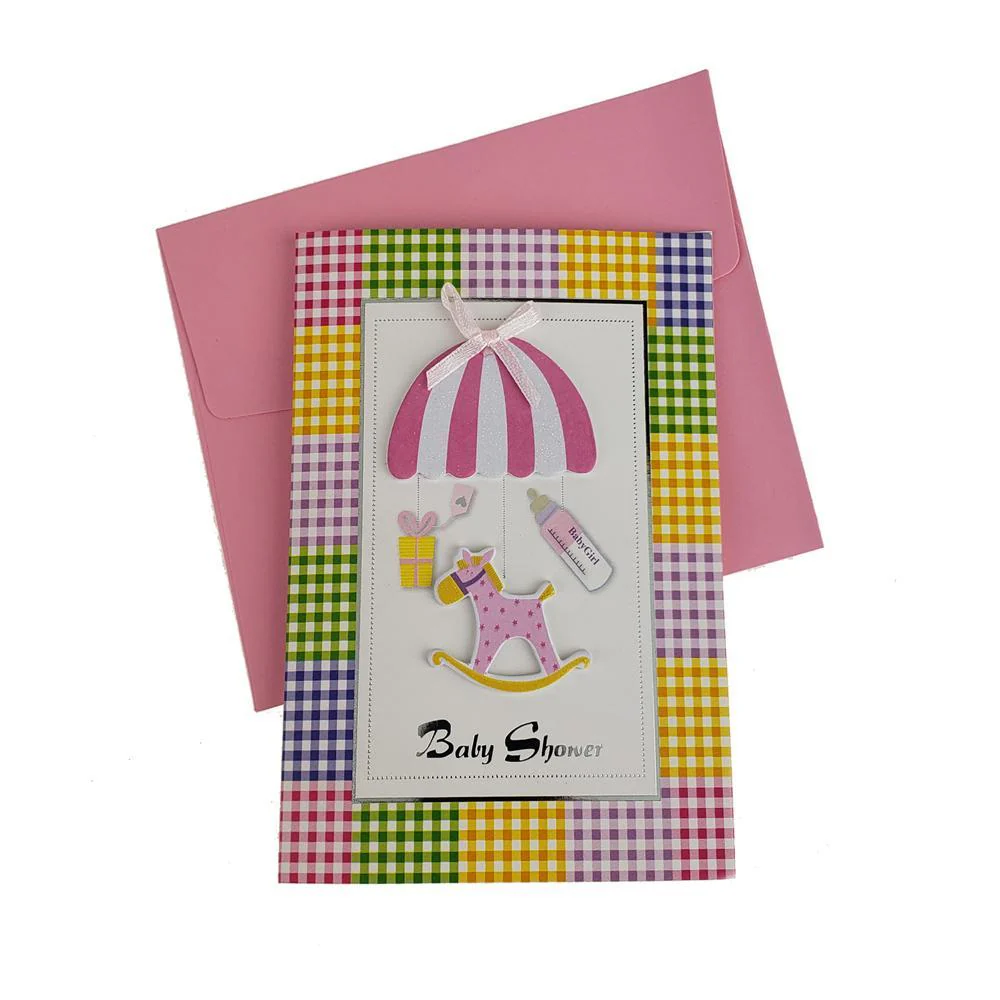3D Baby Shower Horse Rocker Invitations, 4-Inch, 10-Piece - Image 4