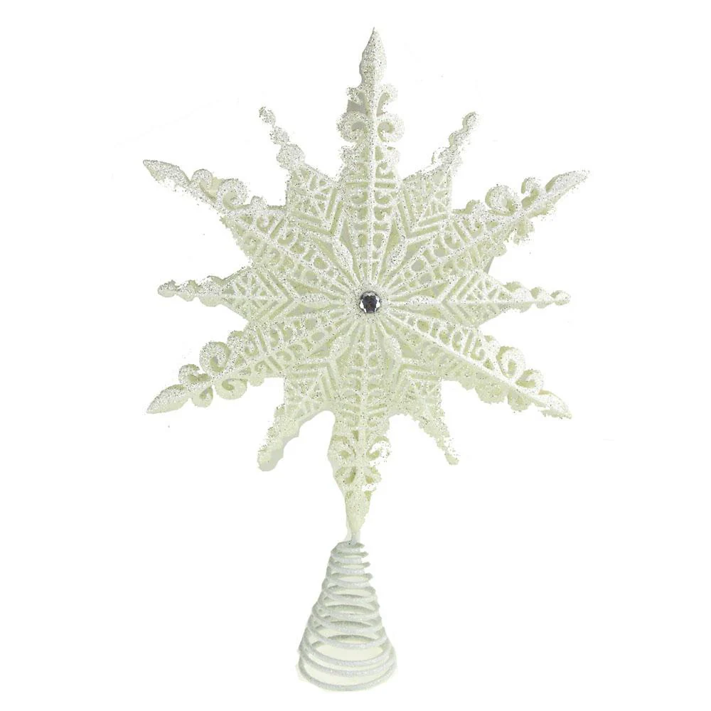 Ancient High Shine Star Tree Top, White, 11-Inch