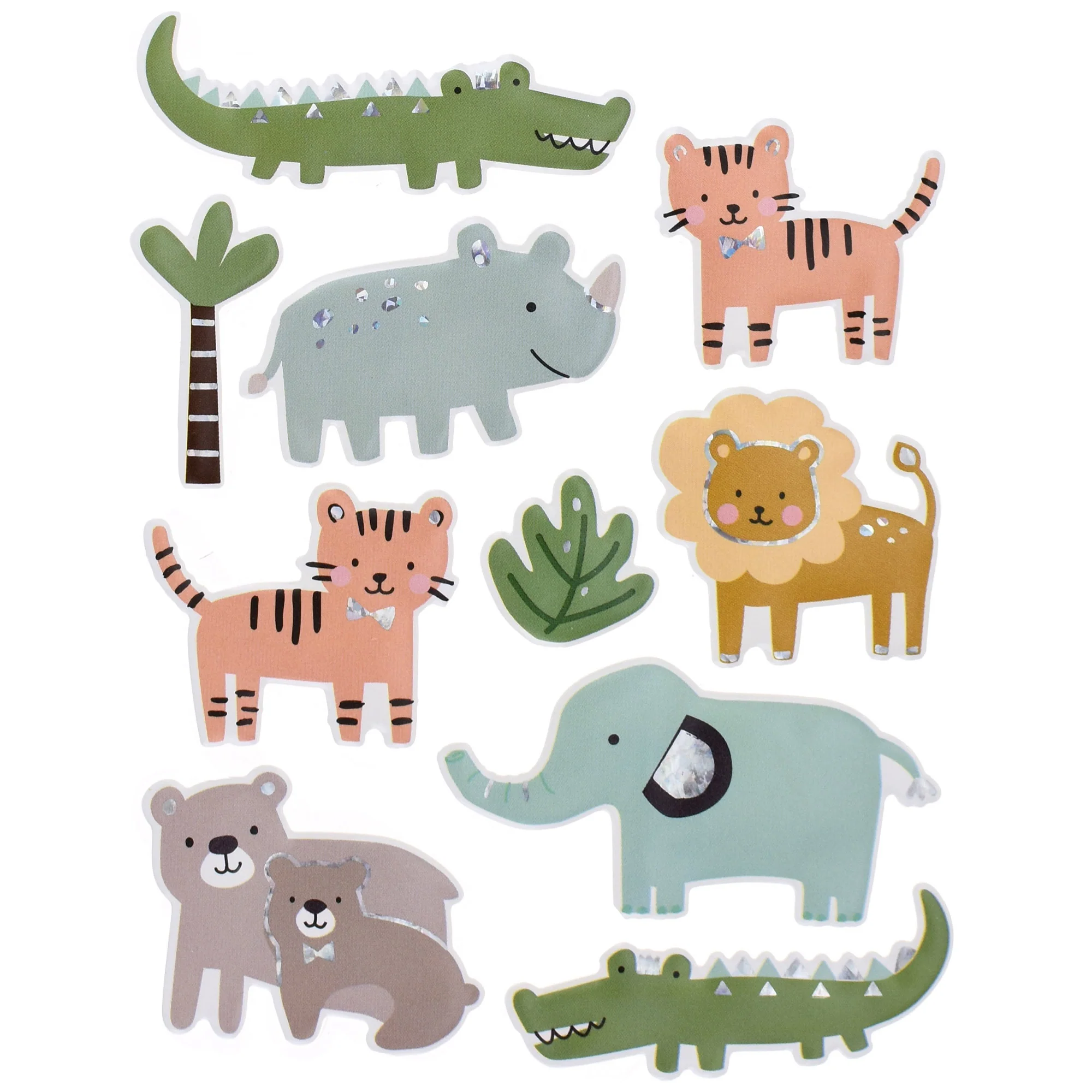 Animals Puffy Foil 3D Craft Stickers, 2-1/4-inch, 22-piece - Image 3