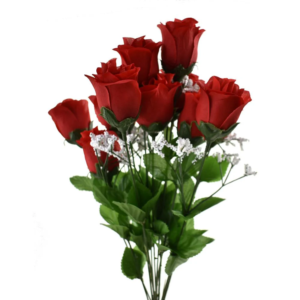 Artificial Flower Rose Bud Bush, 19-Inch - Image 2