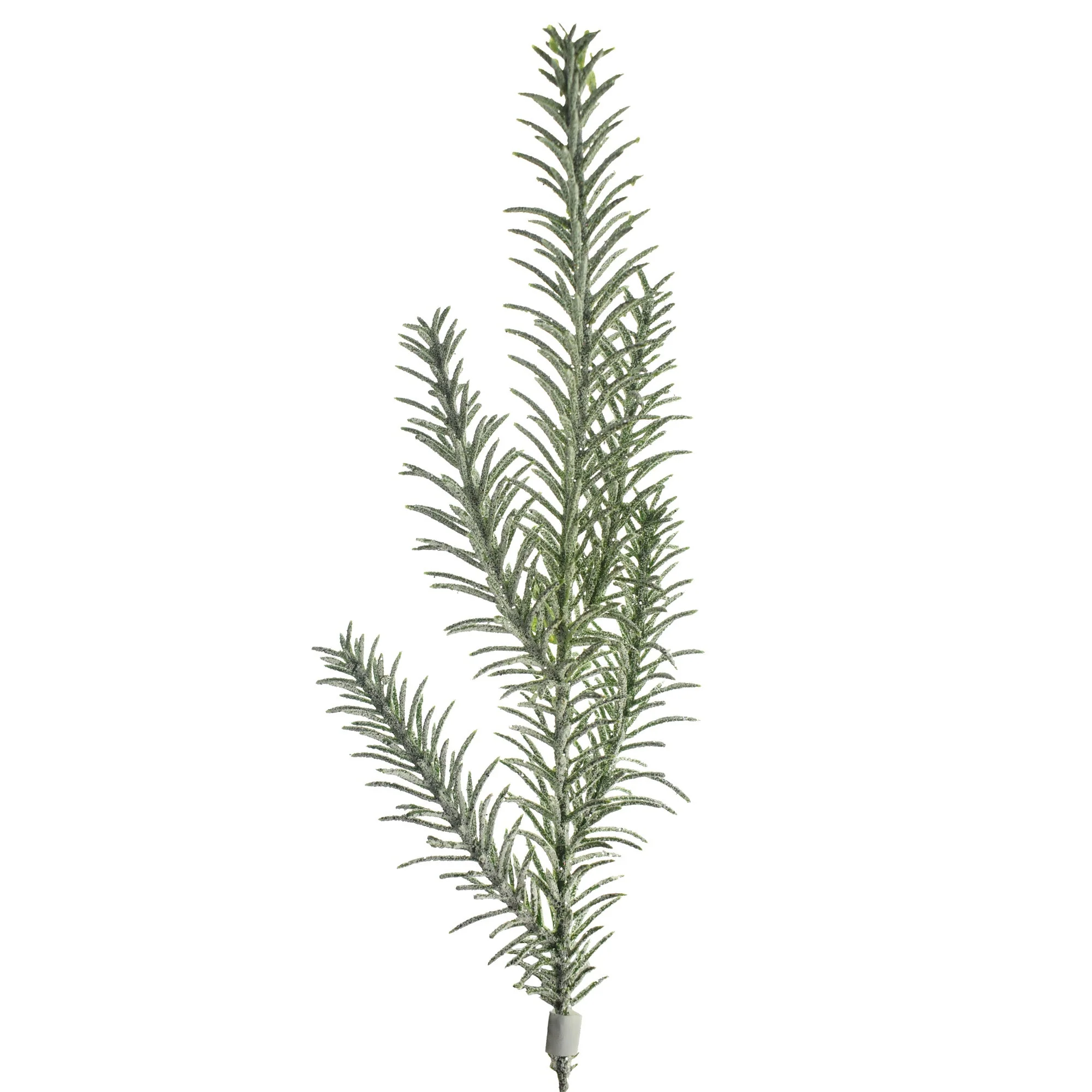 Artificial Glitter Frost Pine Pick, Green, 11-1/2-Inch