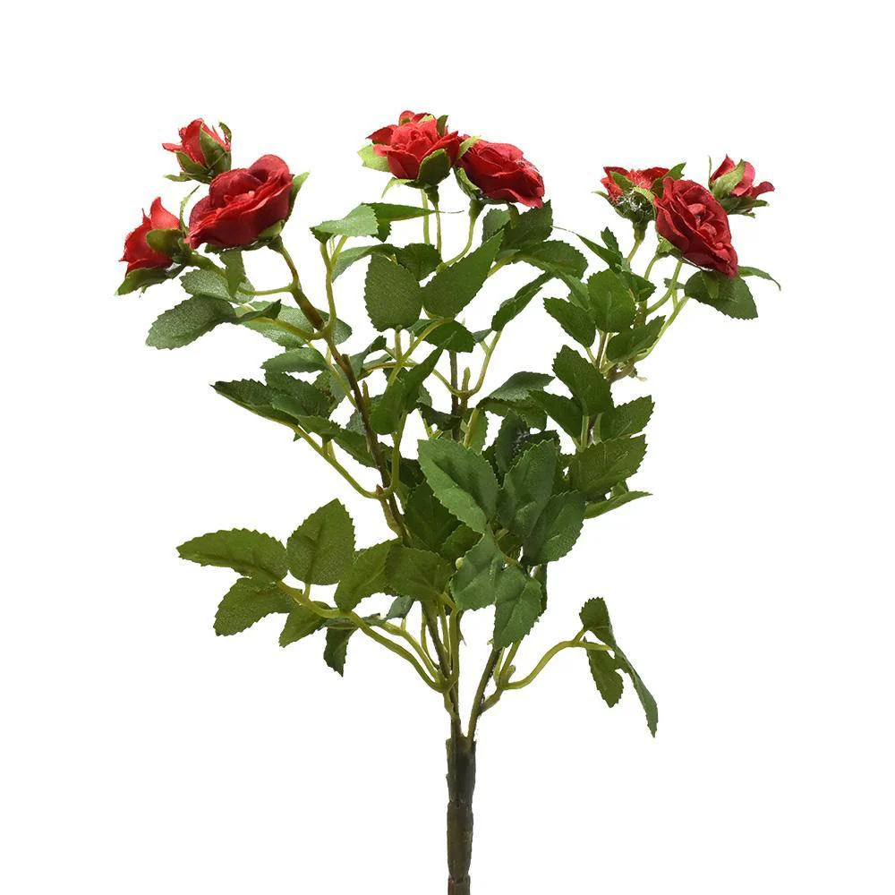 Artificial Mini Rose Bush Spray, 10-Inch - Image 3