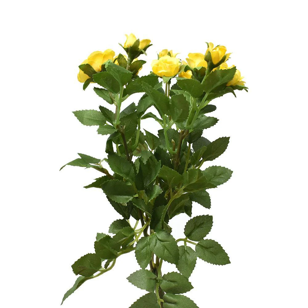 Artificial Mini Rose Bush Spray, 10-Inch - Image 4