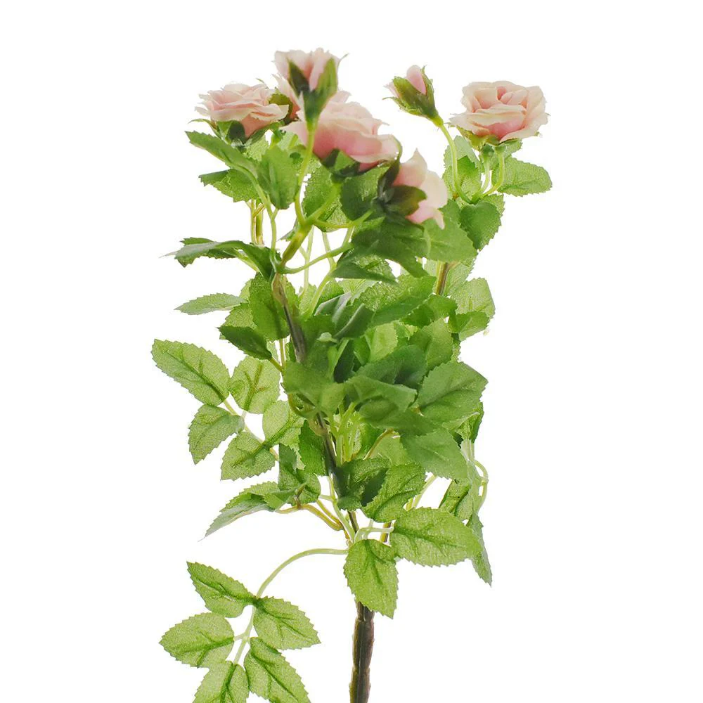 Artificial Mini Rose Bush Spray, 10-Inch - Image 6