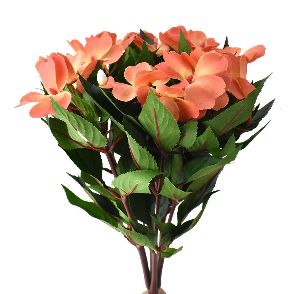 Artificial New Guinea Impatiens Spray, 13-1/2-Inch - Image 2