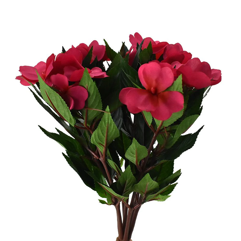 Artificial New Guinea Impatiens Spray, 13-1/2-Inch - Image 4