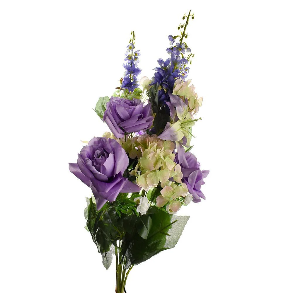 Artificial Rose, Lily, and Hydrangea Bouquet, 26-Inch - Image 3