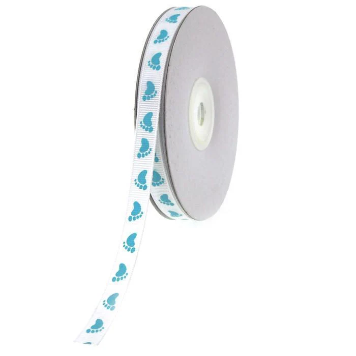 Baby Foot Print Grosgrain Ribbon, 3/8-Inch, 25-yard - Image 2