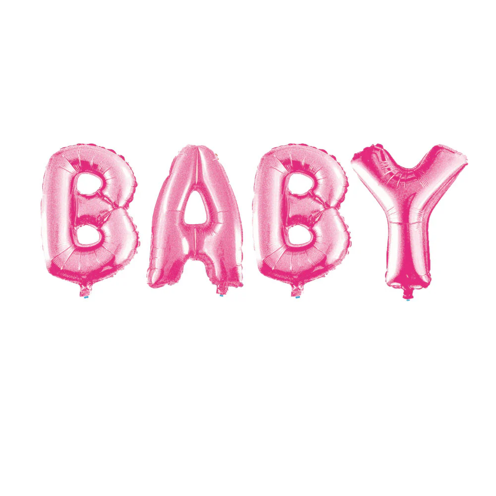 Baby Foil Text Balloon, 32-Inch Letter, 4-Piece - Image 3