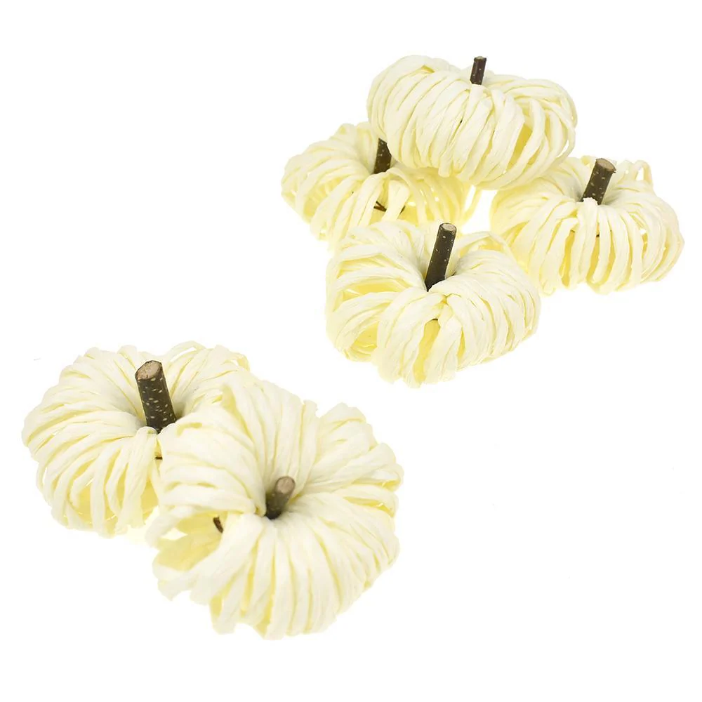 Bagged Raffia Pumpkin Decoration, 1-1/2-Inch, 6-Count - Image 3