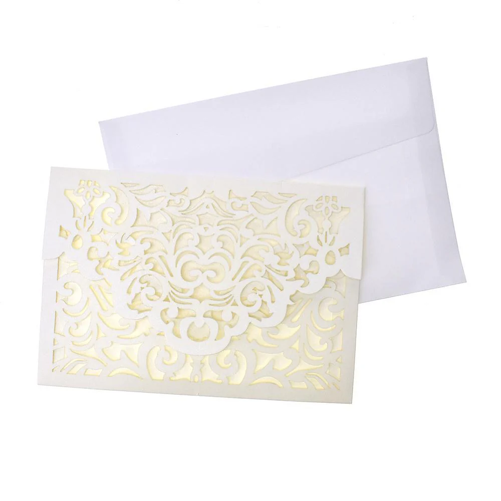 Baroque Glitter Laser Cut Invitations, 7-1/4-Inch, 8-Count - Image 4