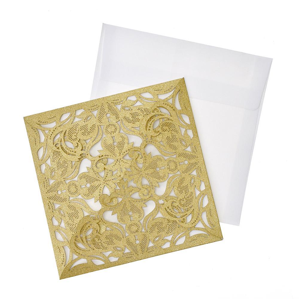 Blank Invitations Laser Cut Folding Design, 6-3/8-Inch, 8-Count - Image 2