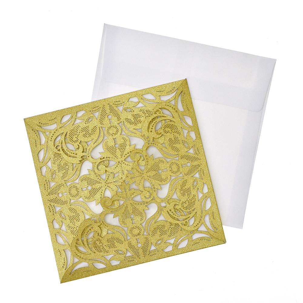 Blank Invitations Laser Cut Folding Design, 6-3/8-Inch, 8-Count - Image 3