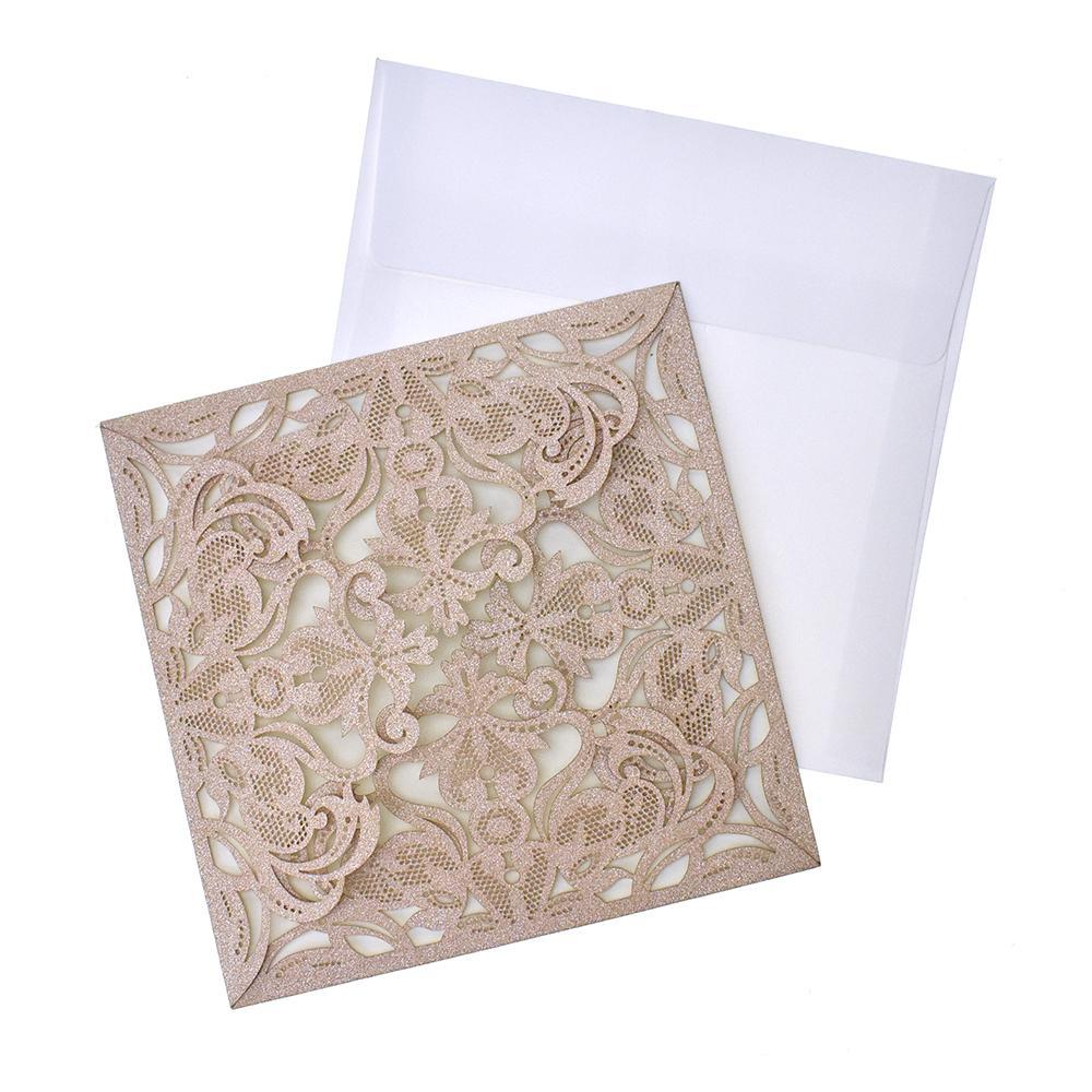 Blank Invitations Laser Cut Folding Design, 6-3/8-Inch, 8-Count - Image 4