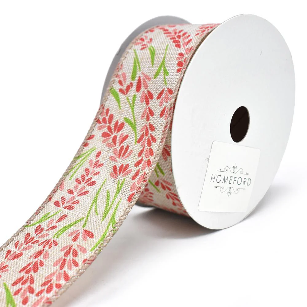 Blooming Hyacinth Wired Linen Ribbon, 10-yard - Image 3