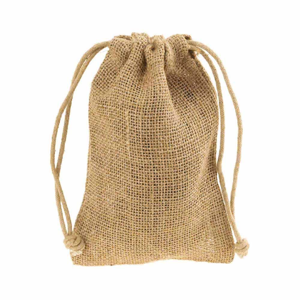 Burlap Favor Bags with Drawstring, 12-Piece - Image 3