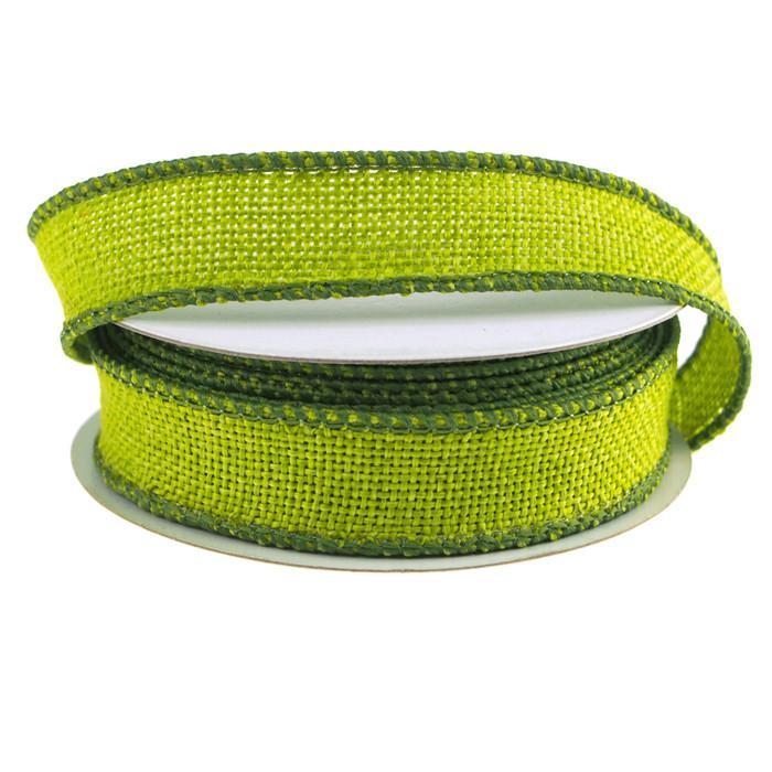 Faux Burlap Wired Edge Ribbon, 7/8-inch, 10-yard - Image 2