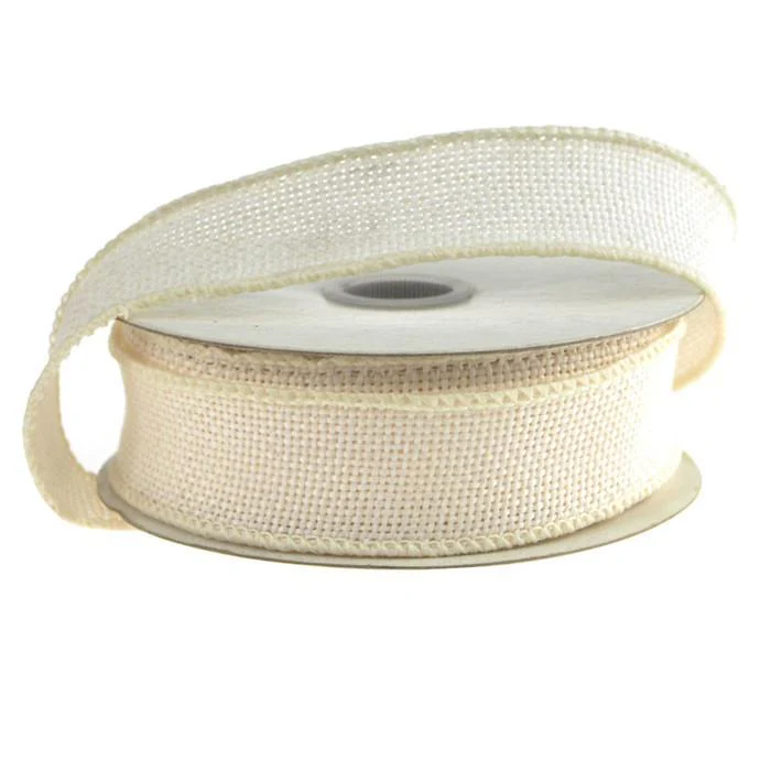Faux Burlap Wired Edge Ribbon, 7/8-inch, 10-yard - Image 5
