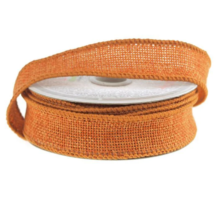 Faux Burlap Wired Edge Ribbon, 7/8-inch, 10-yard - Image 6