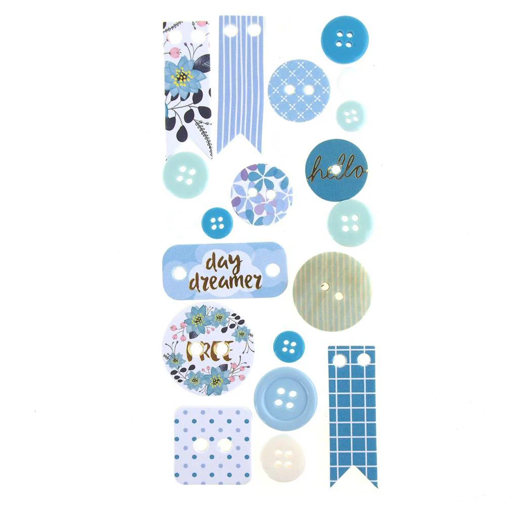 Button and Banner Scrapbooking Stickers, 22-Piece - Image 5
