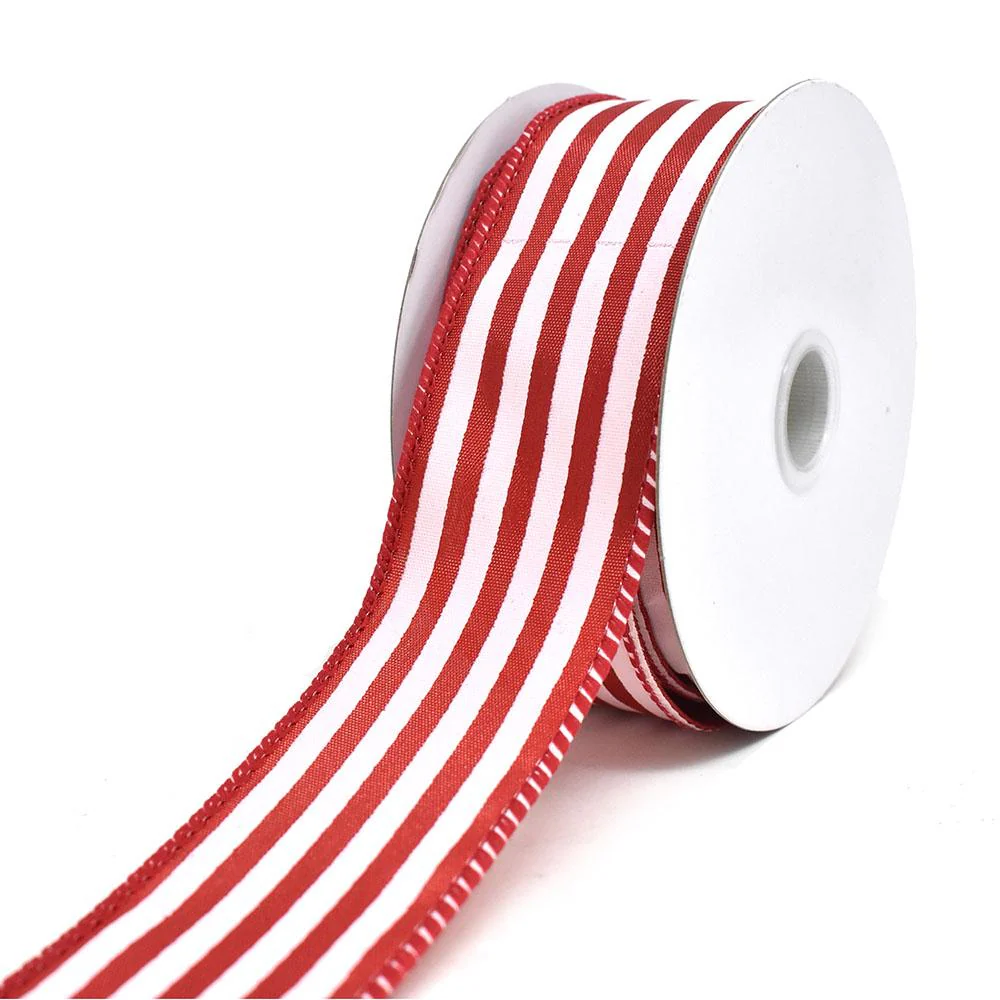 Cabana Stripes Satin Wired Ribbon, 10 Yards - Image 2