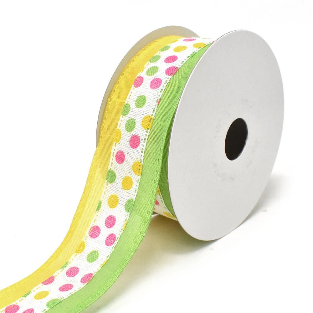 Candy Polka Dots Wired Printed Ribbon, 1-1/2-Inch, 10-Yard - Image 2