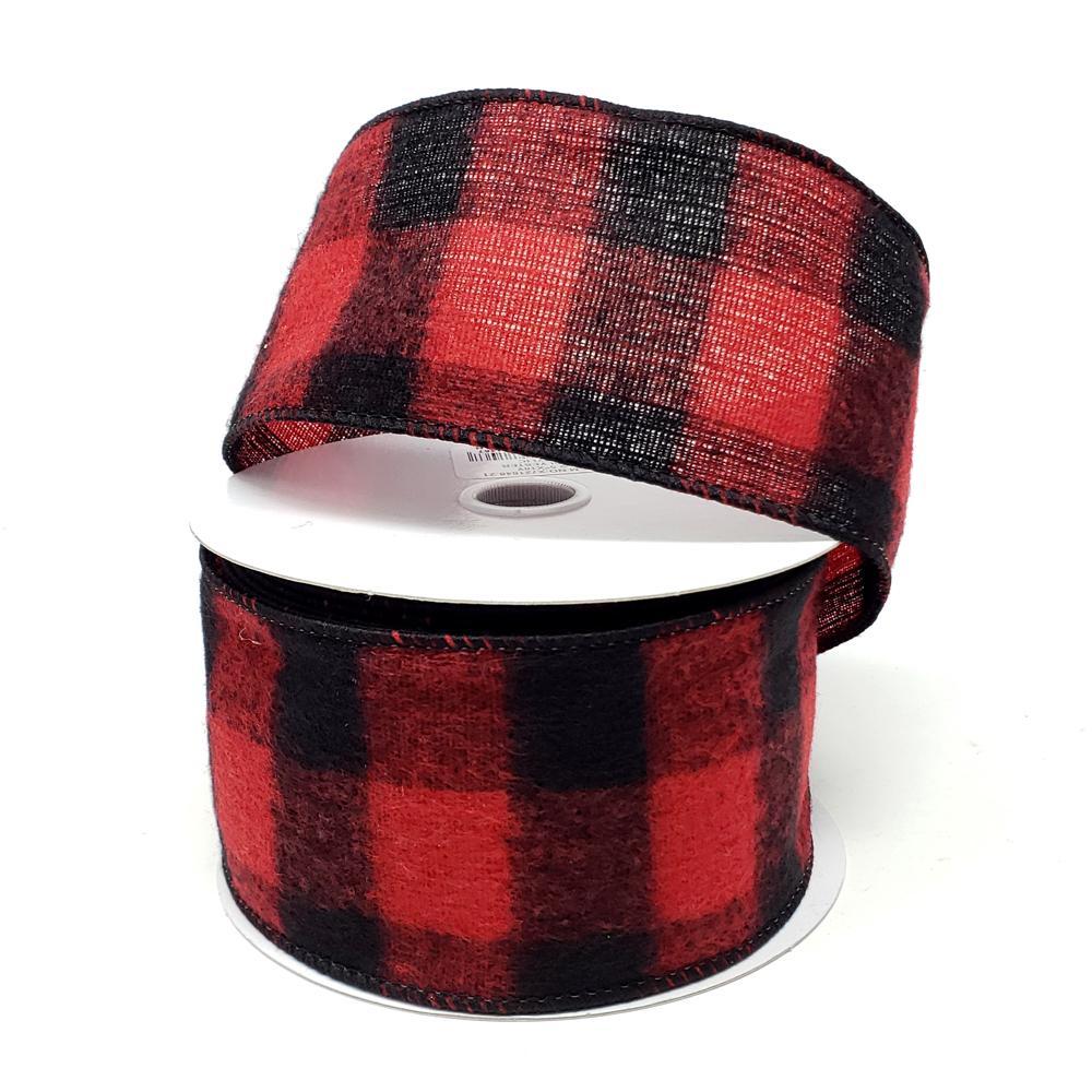 Christmas Buffalo Brushed Soft Wired Ribbon, 10-Yard - Image 5