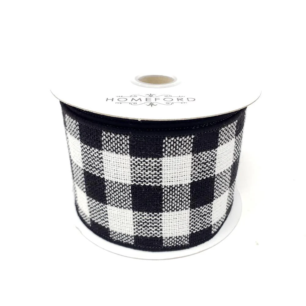Christmas Buffalo Checkered Wired Ribbon, 10-Yard - Image 7