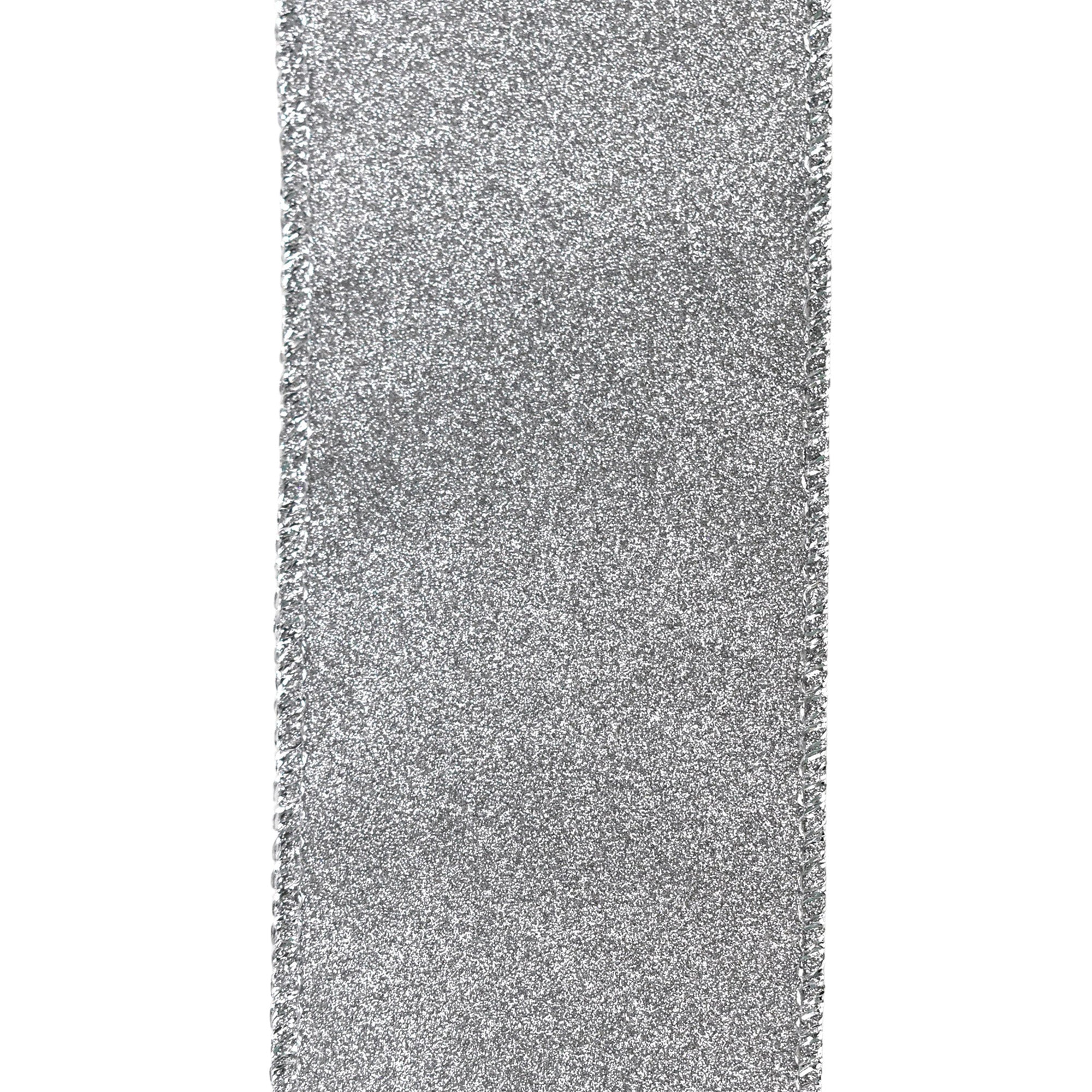 Christmas Flat Glitter Wired Edge Ribbon, 10-Yard - Image 27