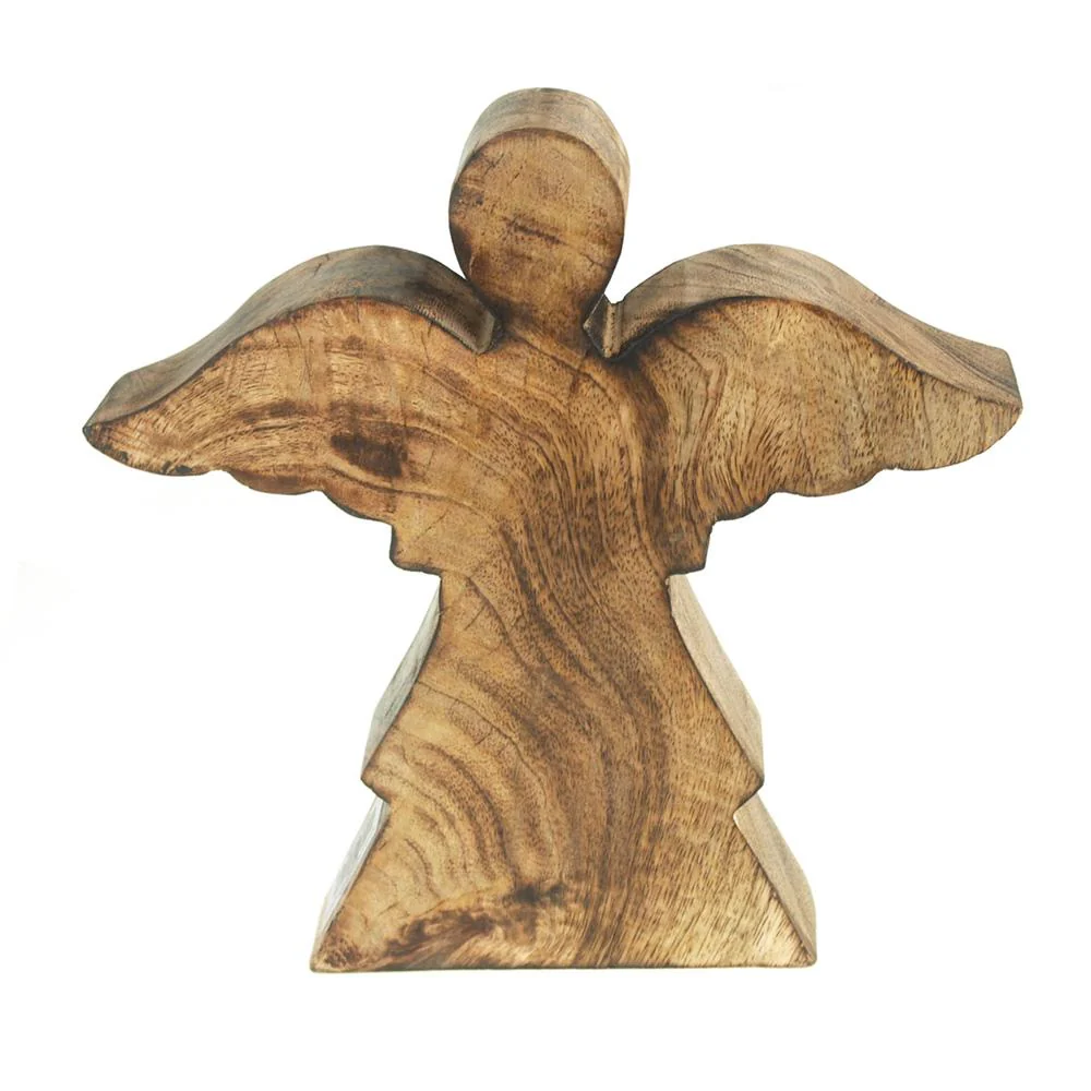 Christmas Flying Angel Wooden Stand, Natural - Image 2