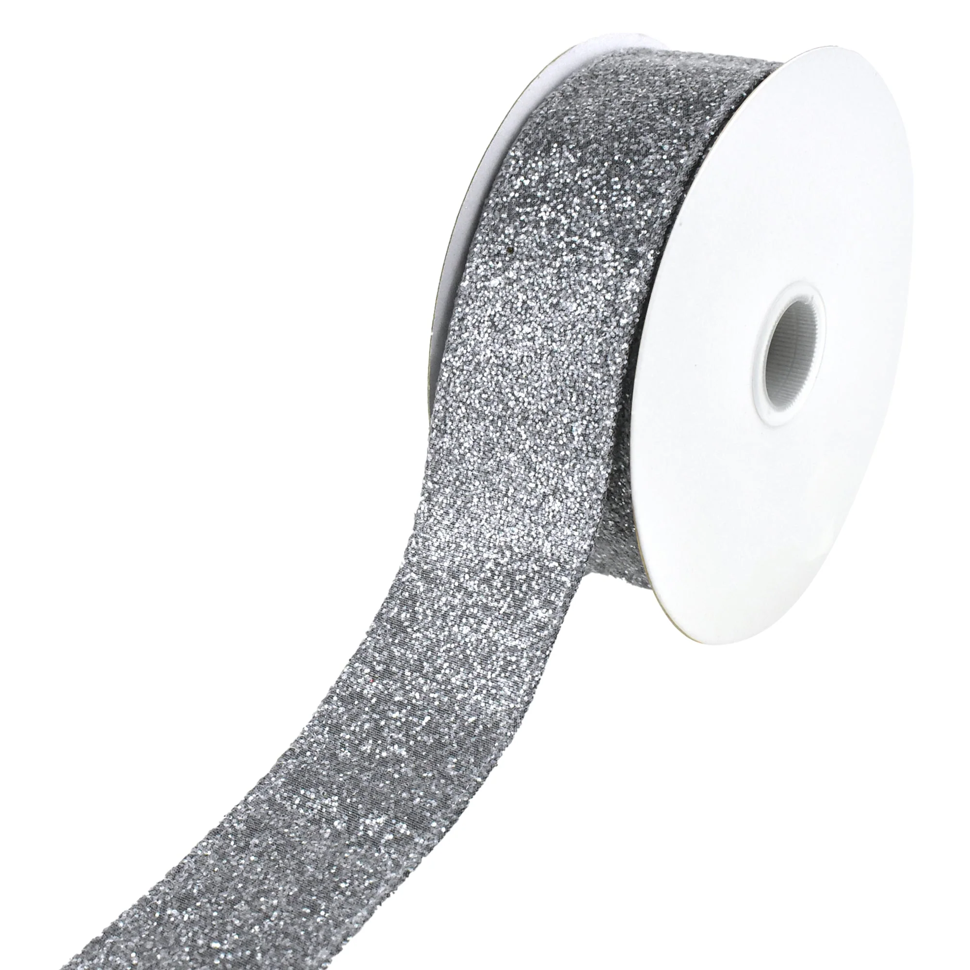 Christmas Glitter Frosted Polyester Wired Ribbon, 10-Yard - Image 11