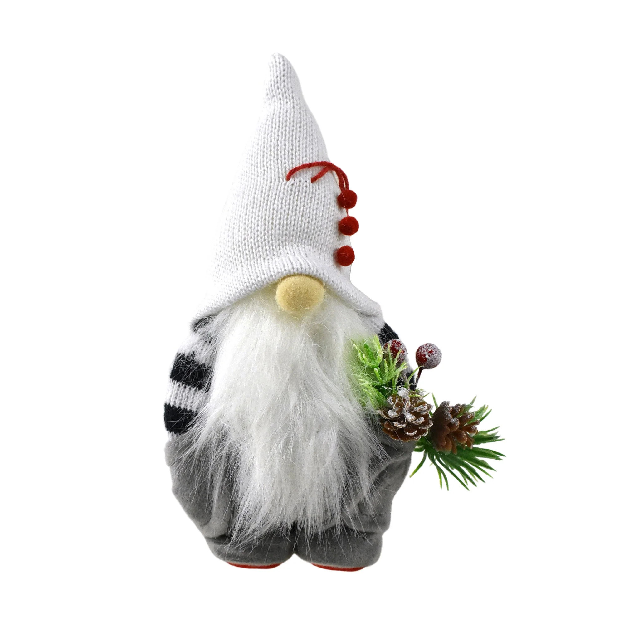 Christmas Gnomes Plaid Flannel Plush Ornaments, 7-Inch, 3-Piece - Image 3