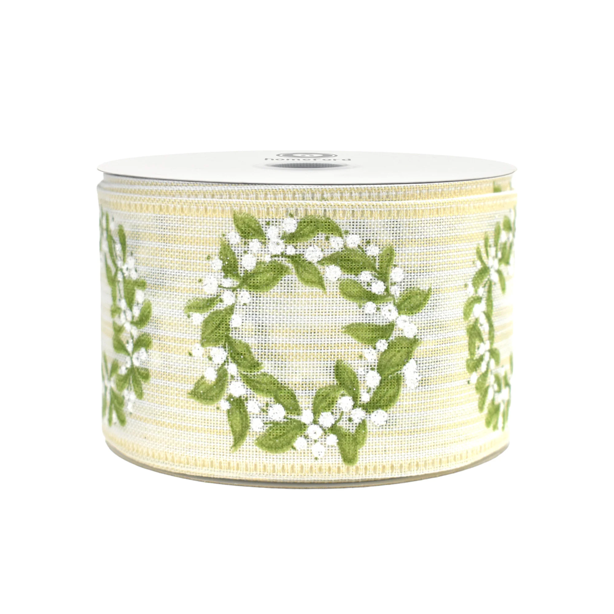 Christmas Iridescent Berry Wreaths Wired Ribbon, 10-yard - Image 3
