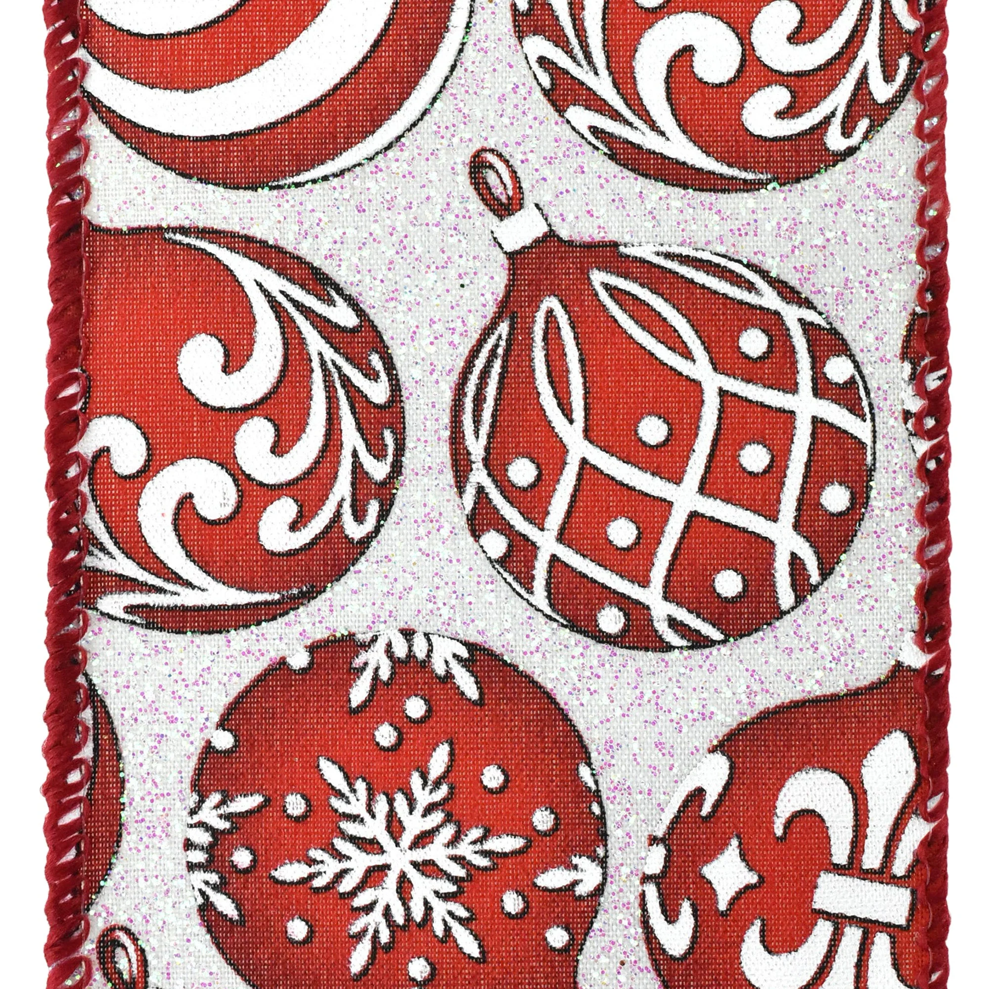 Christmas Iridescent Ornaments Wired Ribbon, 2-1/2-Inch, 10-Yard - Image 4