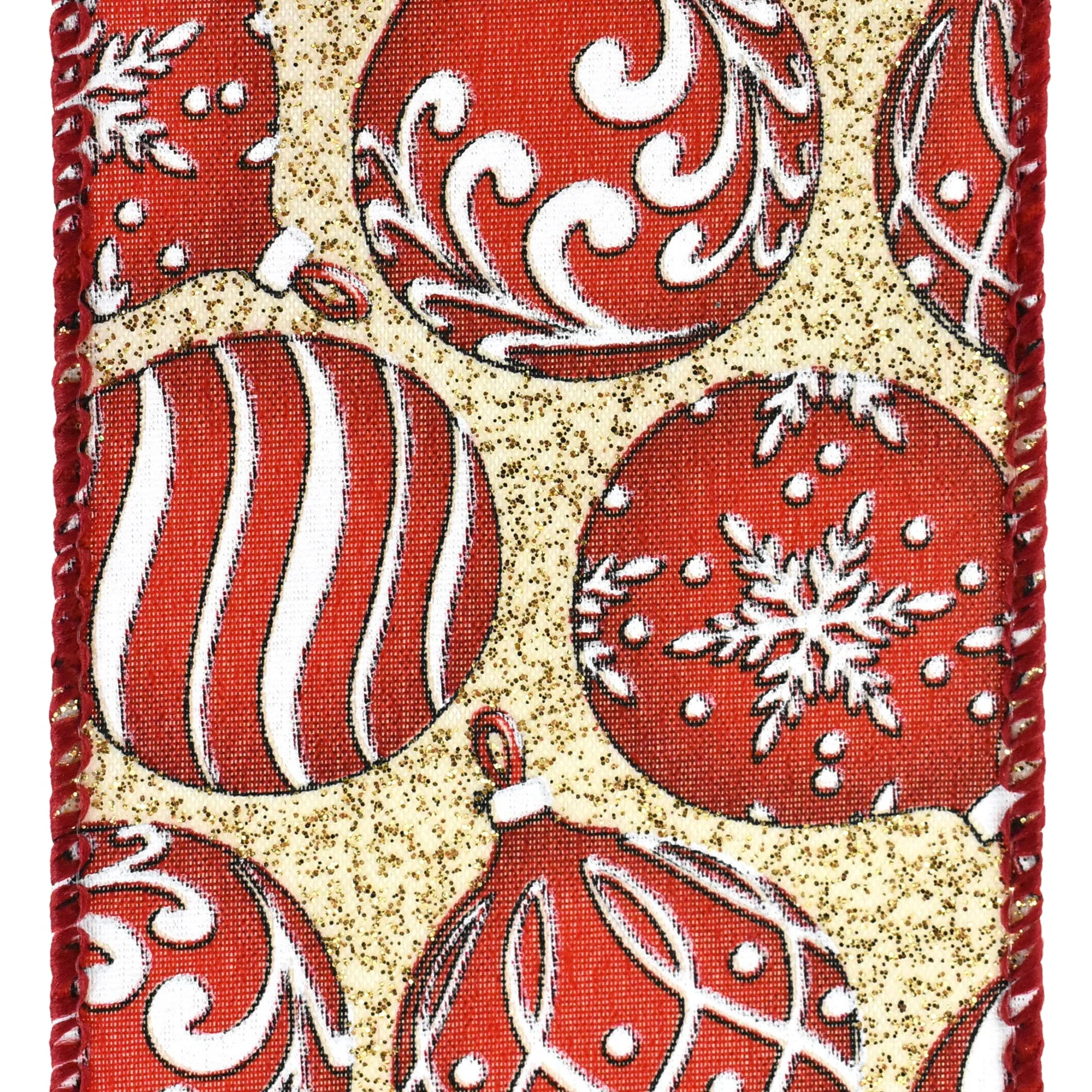 Christmas Iridescent Ornaments Wired Ribbon, 2-1/2-Inch, 10-Yard - Image 6