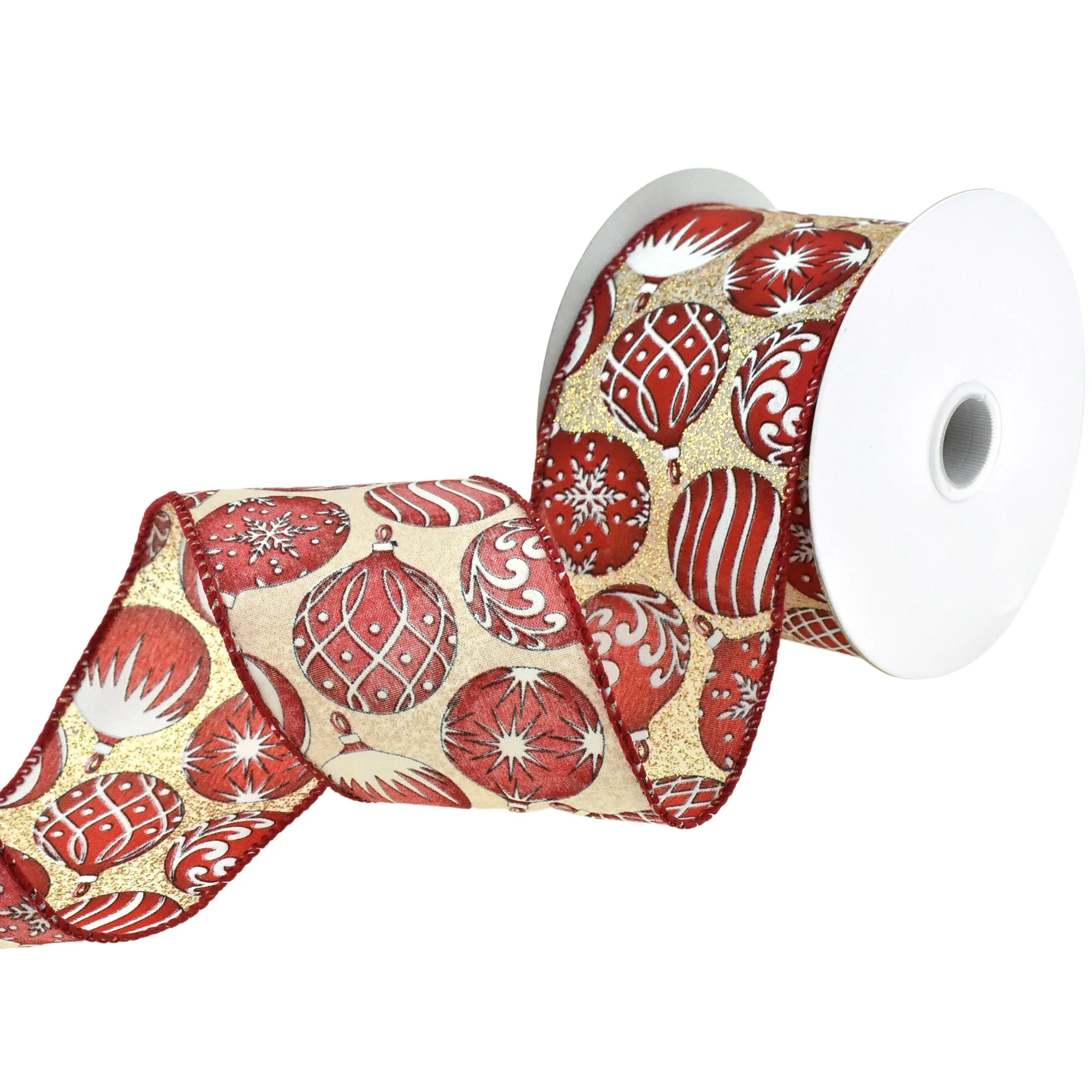 Christmas Iridescent Ornaments Wired Ribbon, 2-1/2-Inch, 10-Yard - Image 7