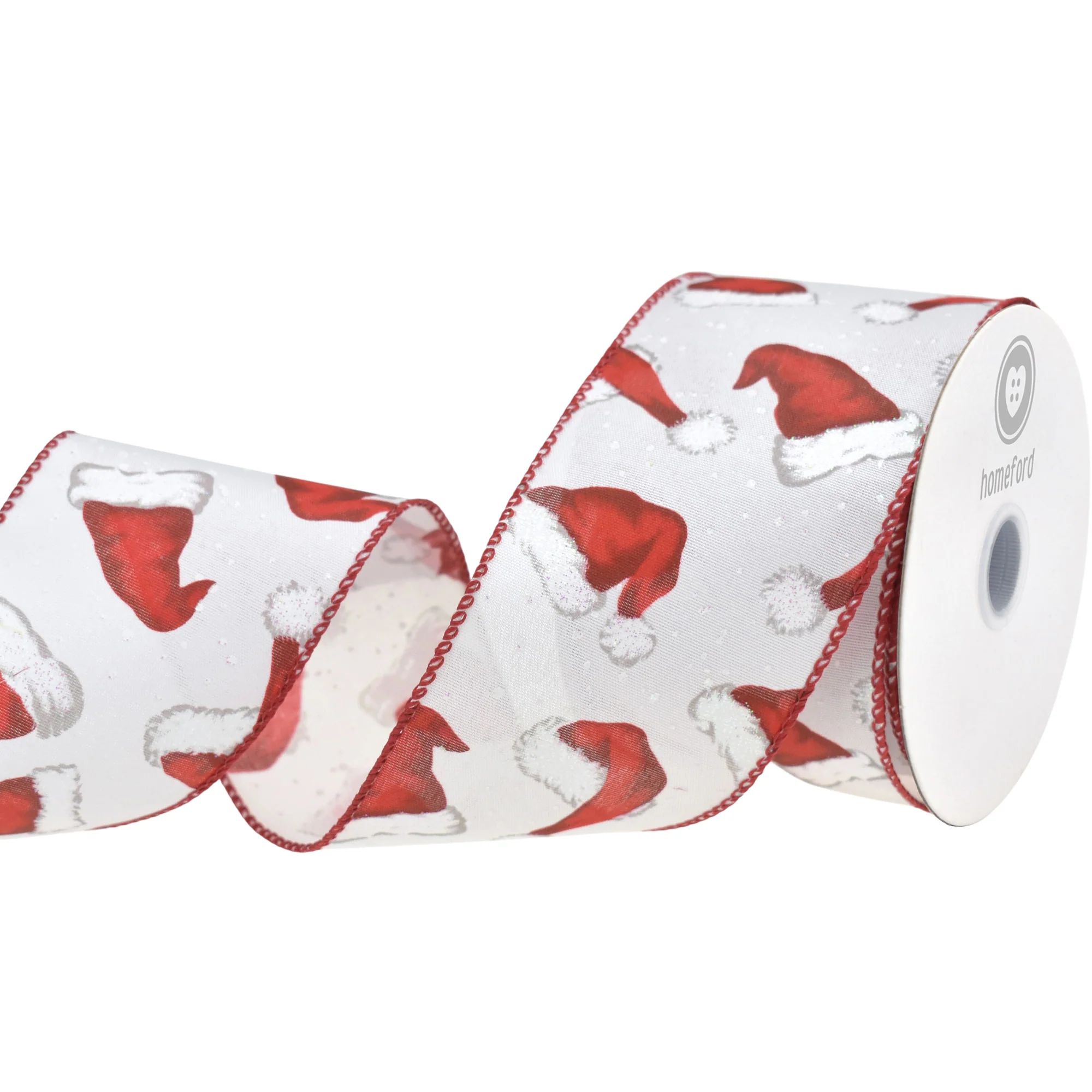 Christmas Iridescent Santa Hats Wired Ribbon, 2-1/2-inch, 10-yard - Image 3