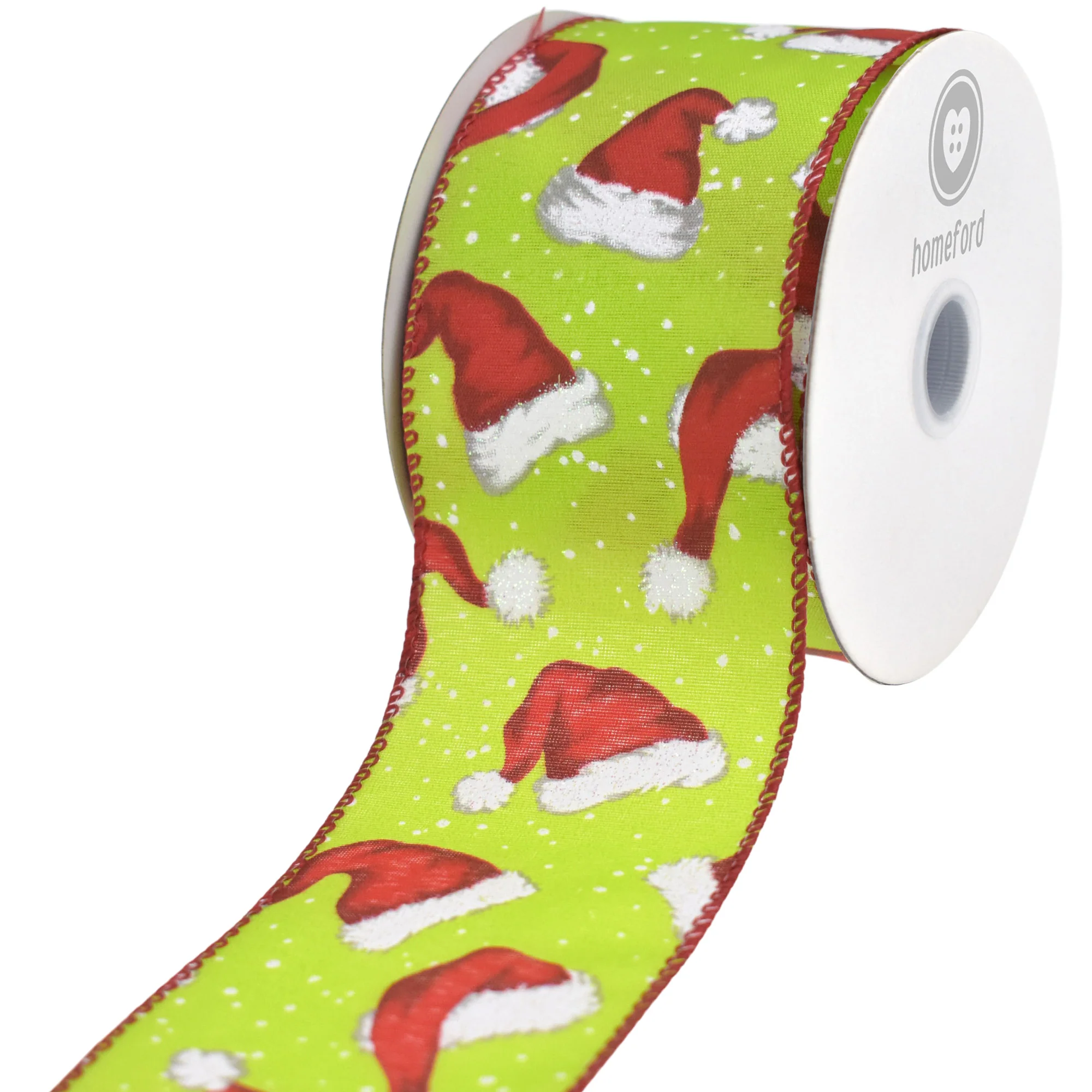 Christmas Iridescent Santa Hats Wired Ribbon, 2-1/2-inch, 10-yard - Image 5