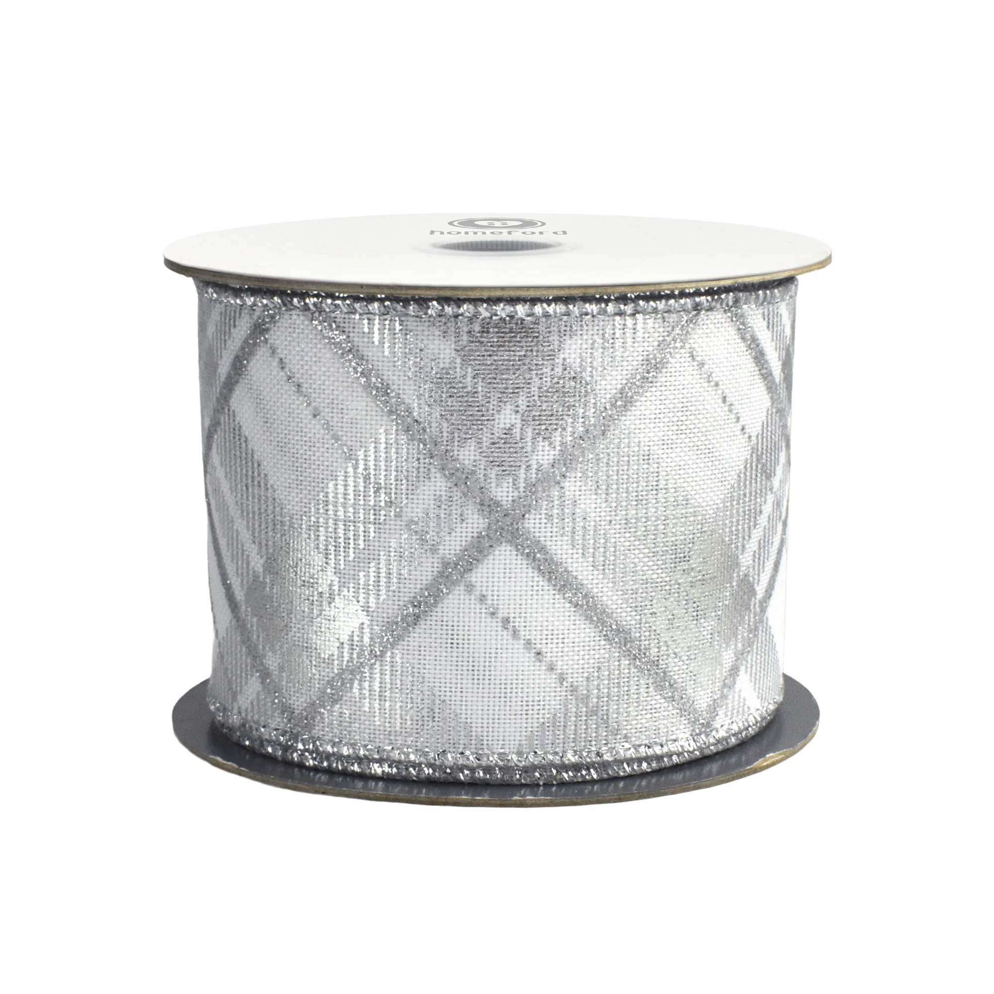 Christmas Metallic Plaid Twill Wired Ribbon, 2-1/2-inch, 10-yard - Image 8