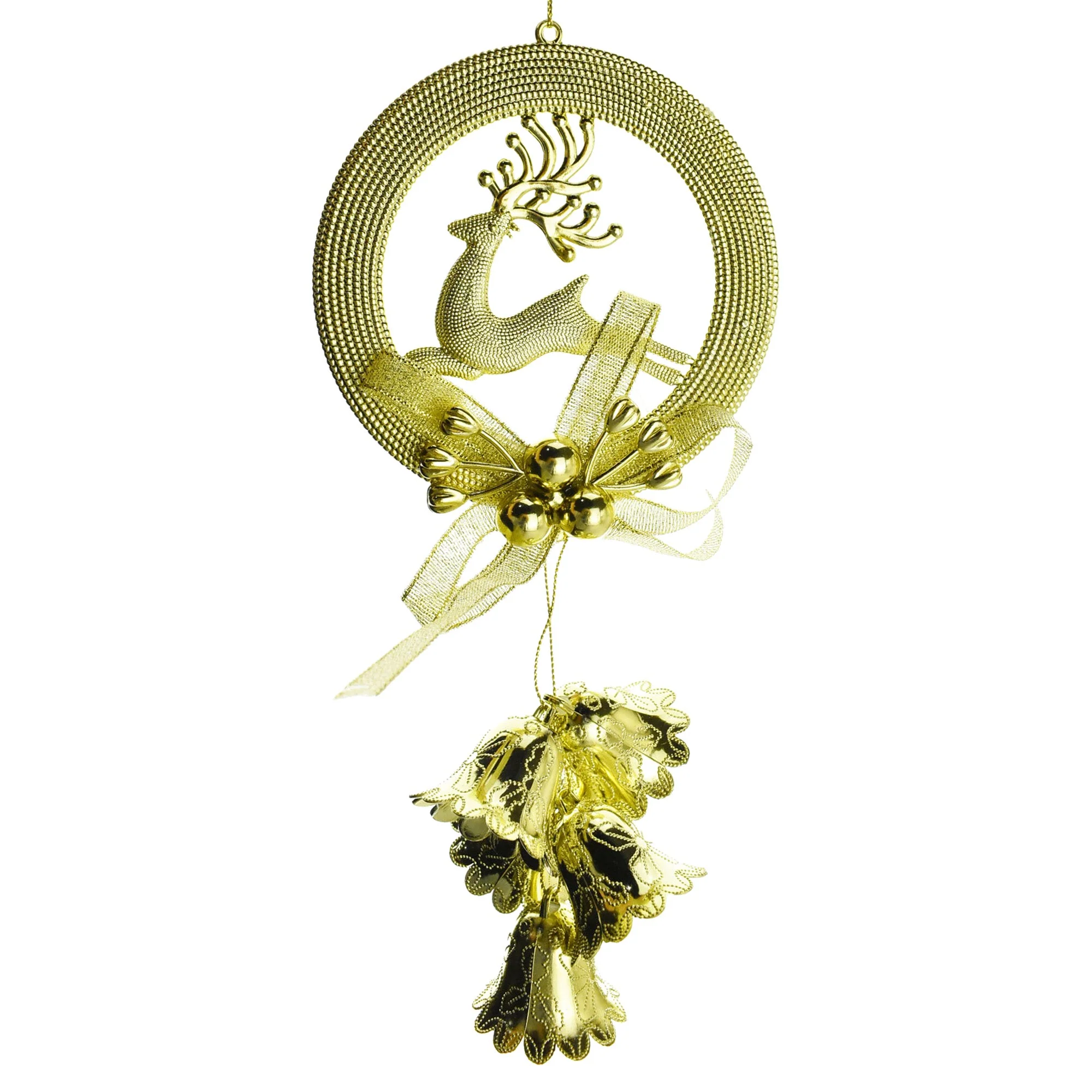 Christmas Reindeer and Bells Hanging Ornaments, 9-Inch, 2-Piece - Image 3