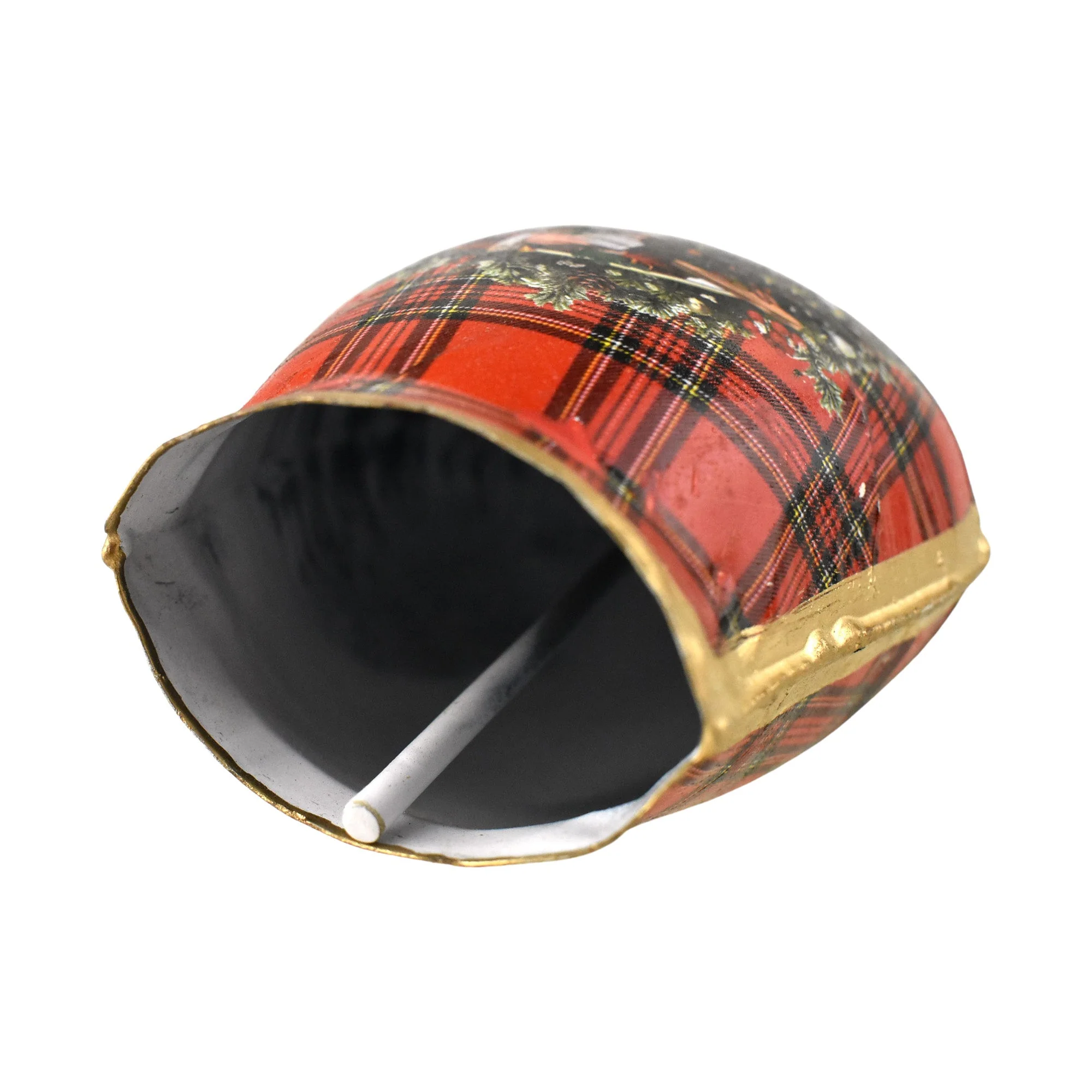 Christmas Santa and Presents Plaid Cowbell Ornament, 4-1/2-Inch - Image 3