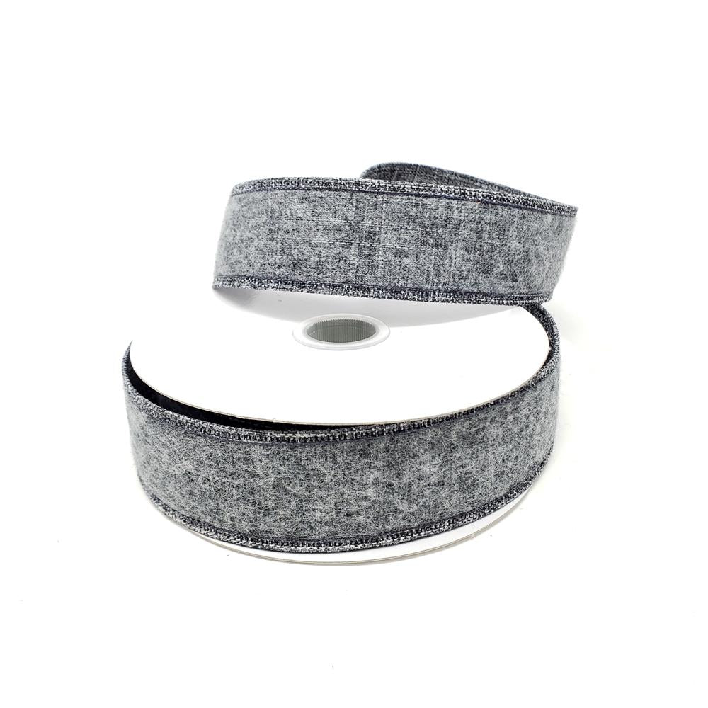 Christmas Soft Brushed Linen Wired Ribbon, 10-yard - Image 3