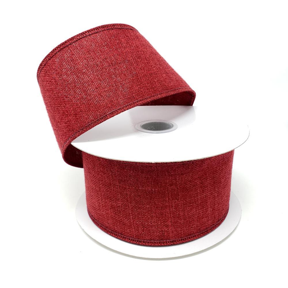Christmas Soft Brushed Linen Wired Ribbon, 10-yard - Image 6