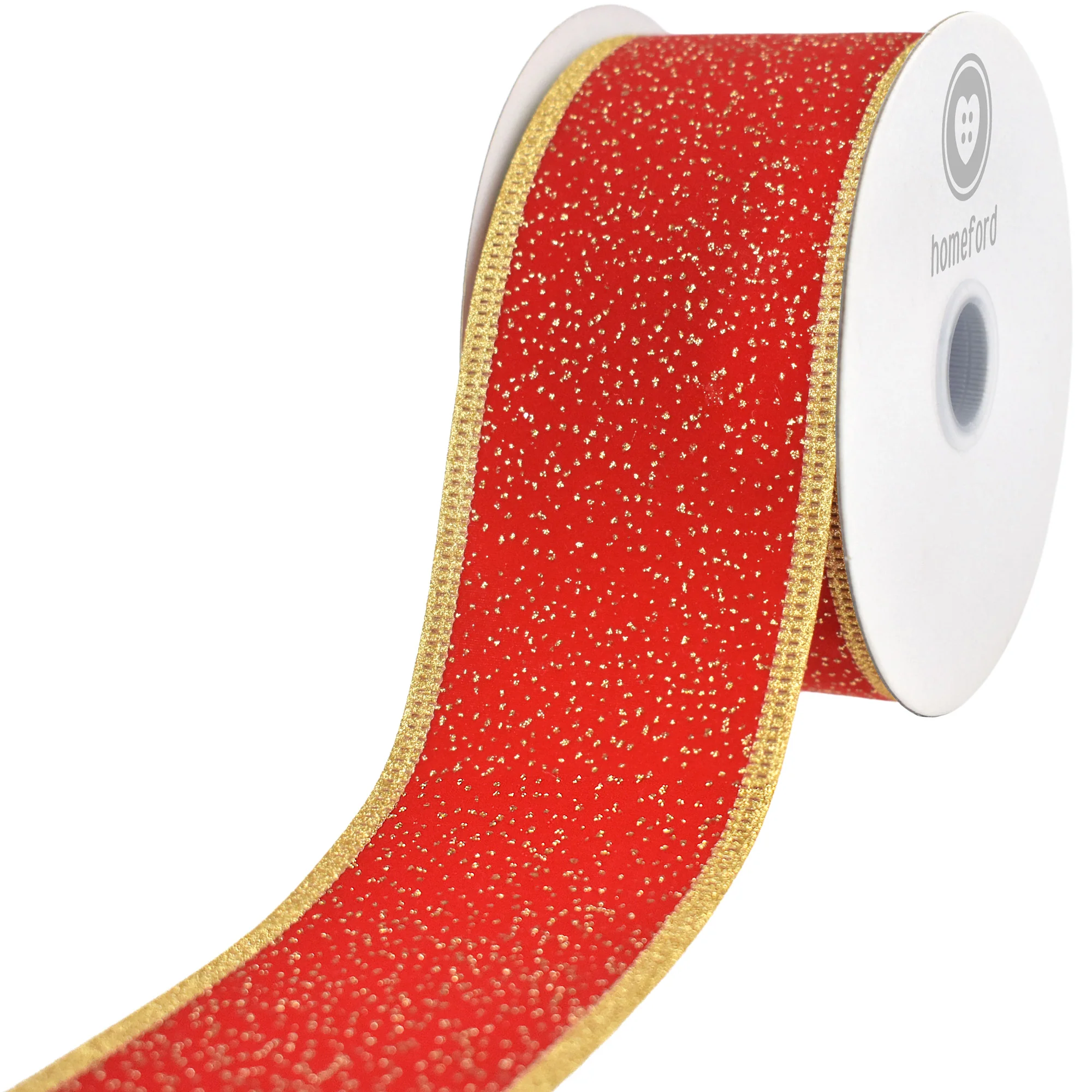Christmas Sparkle Velvet Wired Ribbon, 10-yard - Image 11