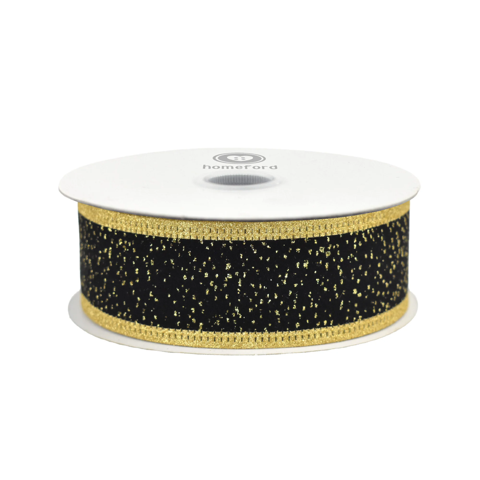 Christmas Sparkle Velvet Wired Ribbon, 10-yard - Image 4