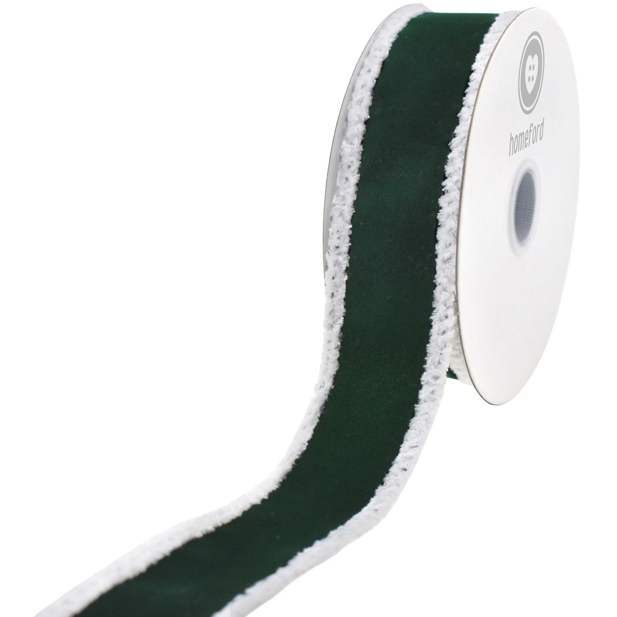 Christmas Velvet Fuzzy Edge Wired Ribbon, 10-yard - Image 11