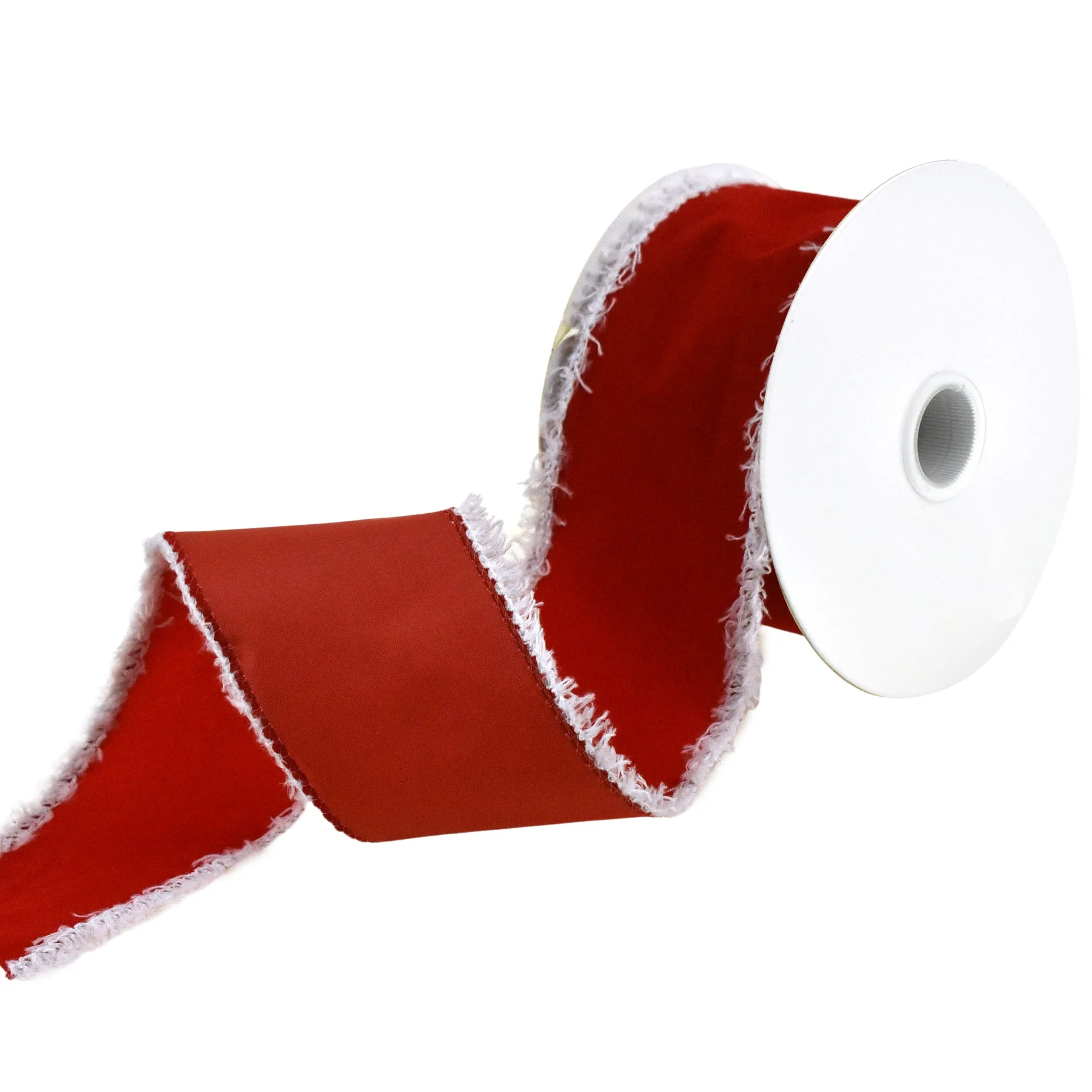 Christmas Velvet Fuzzy Wired Edge Ribbon, 2-1/2-Inch, 10-Yard - Red - Image 3